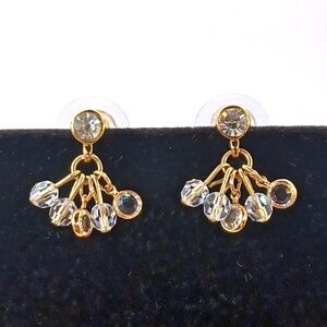 Swarovski gold and crystal chandelier drop earrings